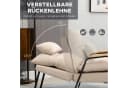 HOMCOM Relaxsessel mit Hocker Beige Liegefunktion Cord Bild 4