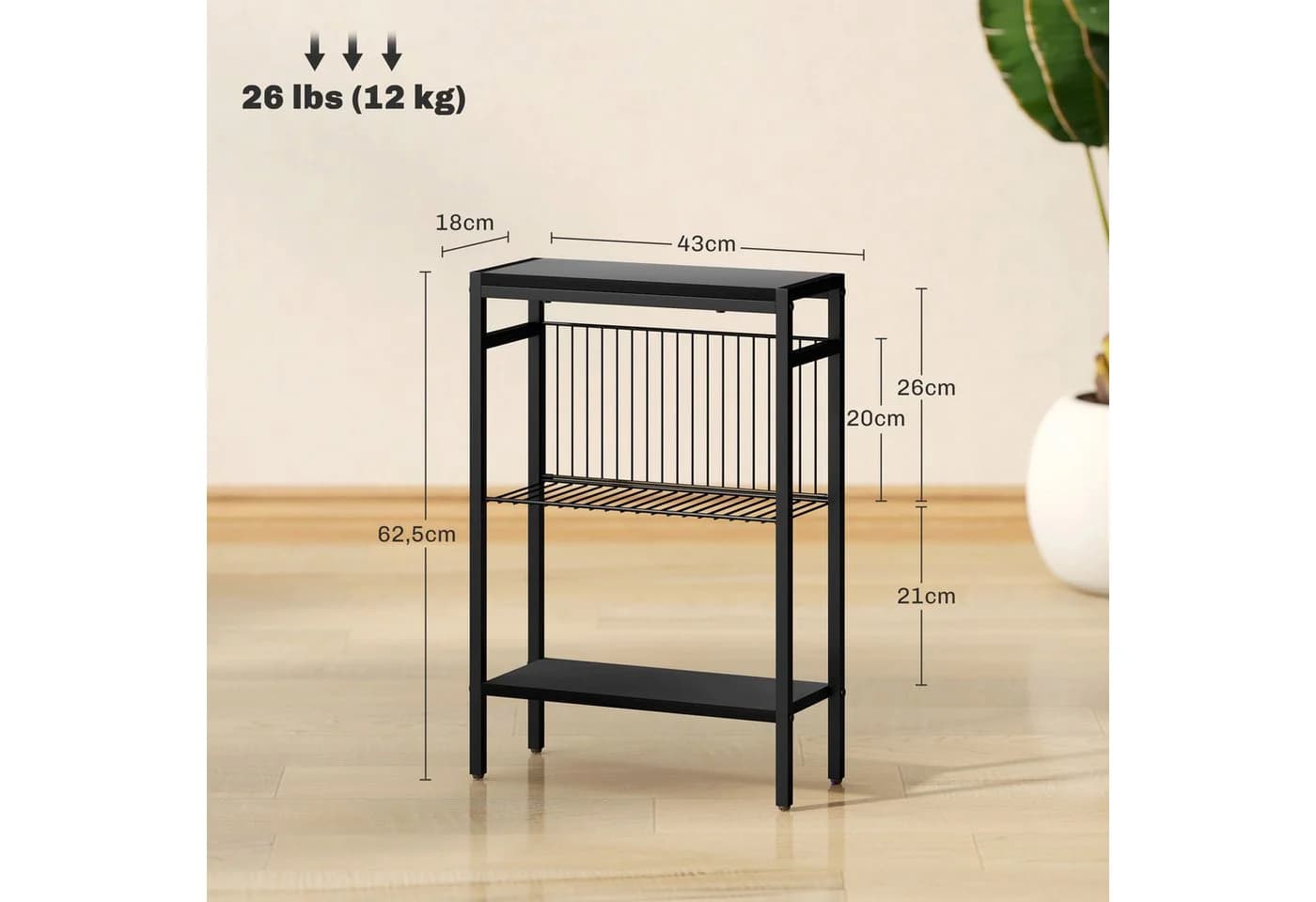 HOMCOM Beistelltisch kleiner Couchtisch Stahlrahmen Schwarz - Bild 3