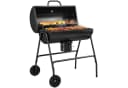 Outsunny Holzkohlegrill mit Deckel, Thermometer, Rädern, Schwarz Bild 1