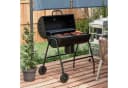 Outsunny Holzkohlegrill mit Deckel, Thermometer, Rädern, Schwarz Bild 2