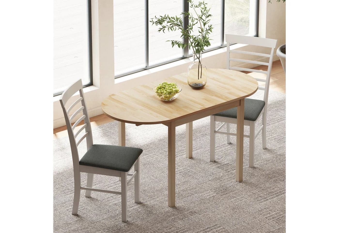 HOMCOM Klapptisch Kiefernholz Drop-Leaf Design für 6 Personen - Bild 2