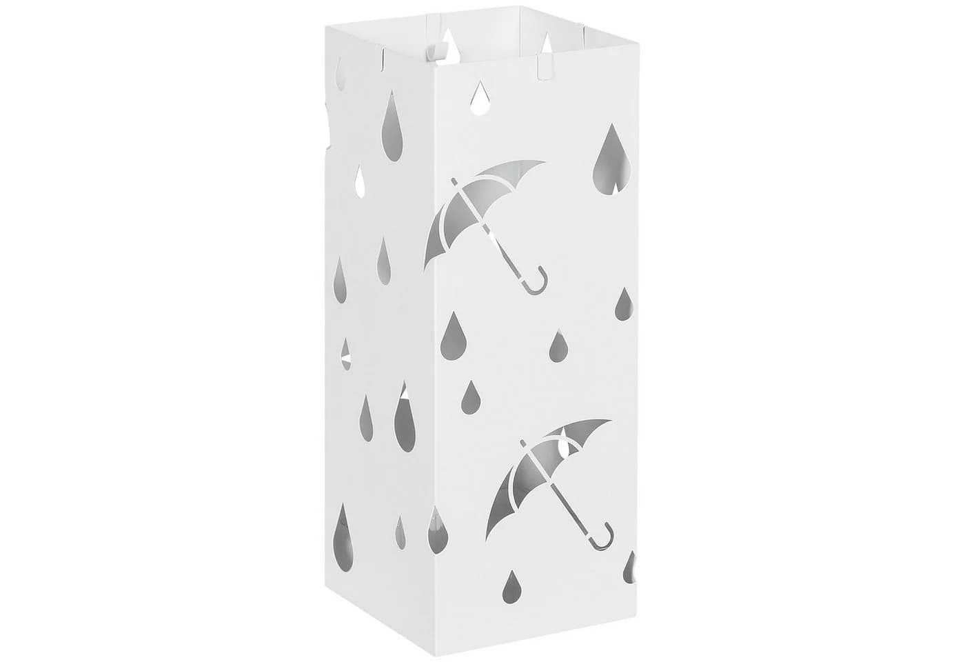 HOMCOM Schirmständer Regenschirmkorb mit 4 Haken, Wasserauffangschale