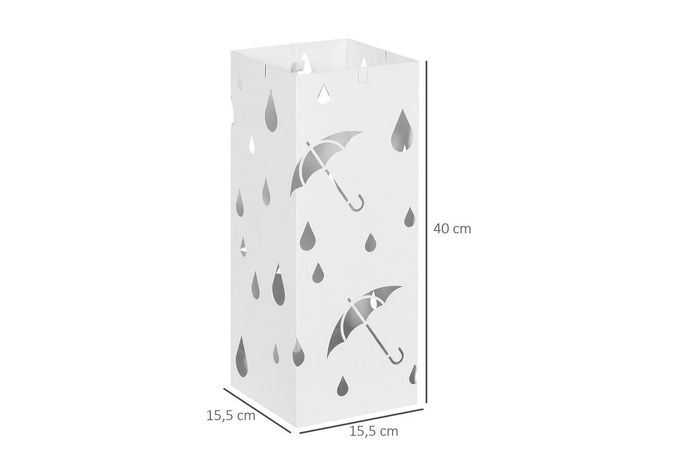 HOMCOM Schirmständer Regenschirmkorb mit 4 Haken, Wasserauffangschale - Bild 3