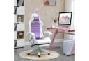 Vinsetto Gaming-Stuhl mit Lendenwirbelstütze, Fußstütze, Hasenohren, Kopfkissen, Violett Bild 2