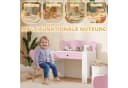 AIYAPLAY Kinderschreibtisch Set Bärenform Rosa Weiß mit Schublade Bild 4