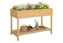Outsunny Hochbeet 8 Fächer Tannenholz mit Abfluss und Ablage Bild 1