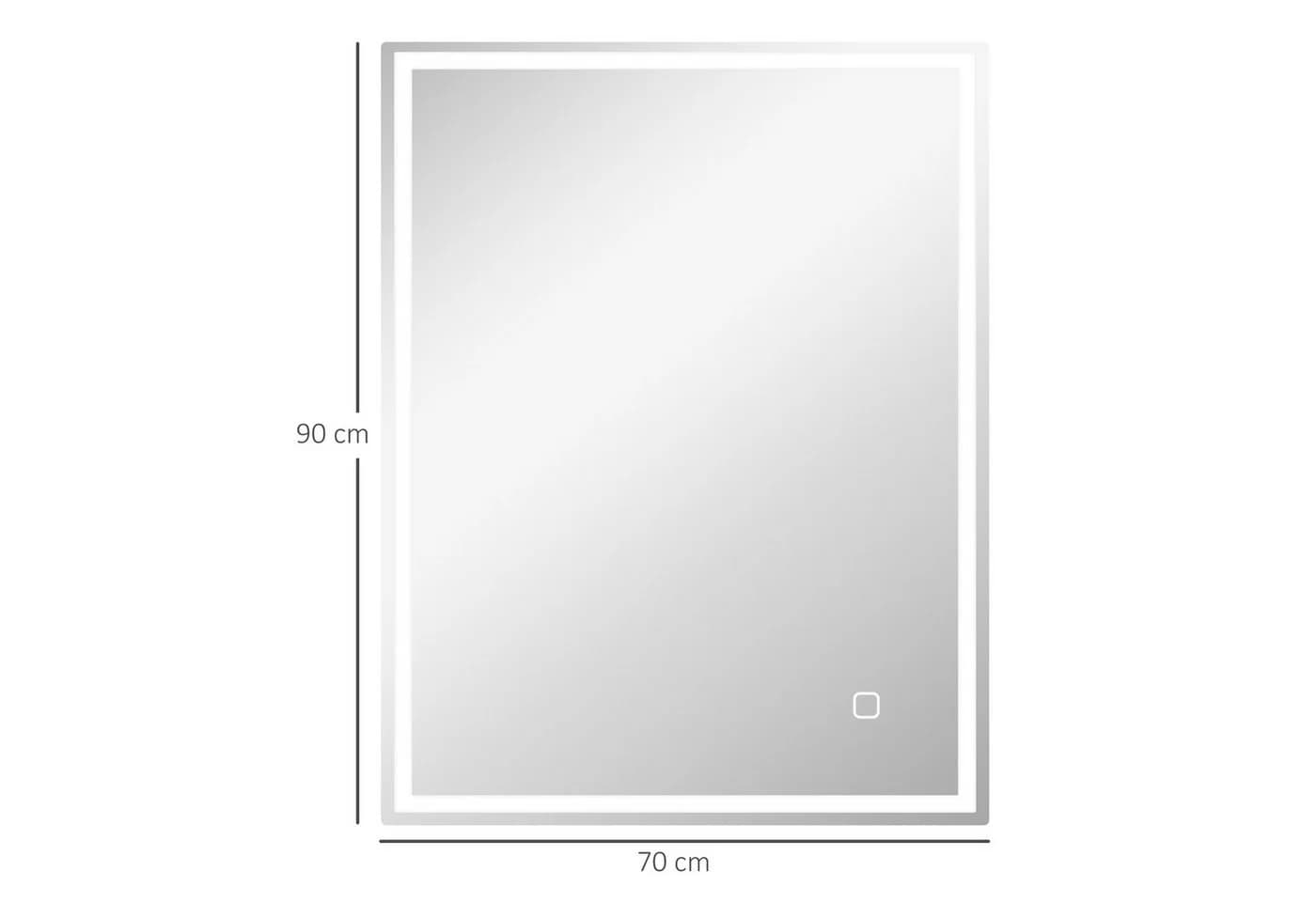 HOMCOM Badspiegel mit LED-Beleuchtung und Antibeschlagfunktion Silber - Bild 3