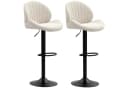 HOMCOM Barhocker 2er Set Höhenverstellbar Beige Schwarz Bild 1