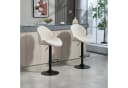HOMCOM Barhocker 2er Set Höhenverstellbar Beige Schwarz Bild 2