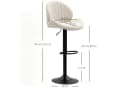 HOMCOM Barhocker 2er Set Höhenverstellbar Beige Schwarz Bild 3