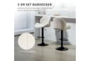 HOMCOM Barhocker 2er Set Höhenverstellbar Beige Schwarz Bild 4