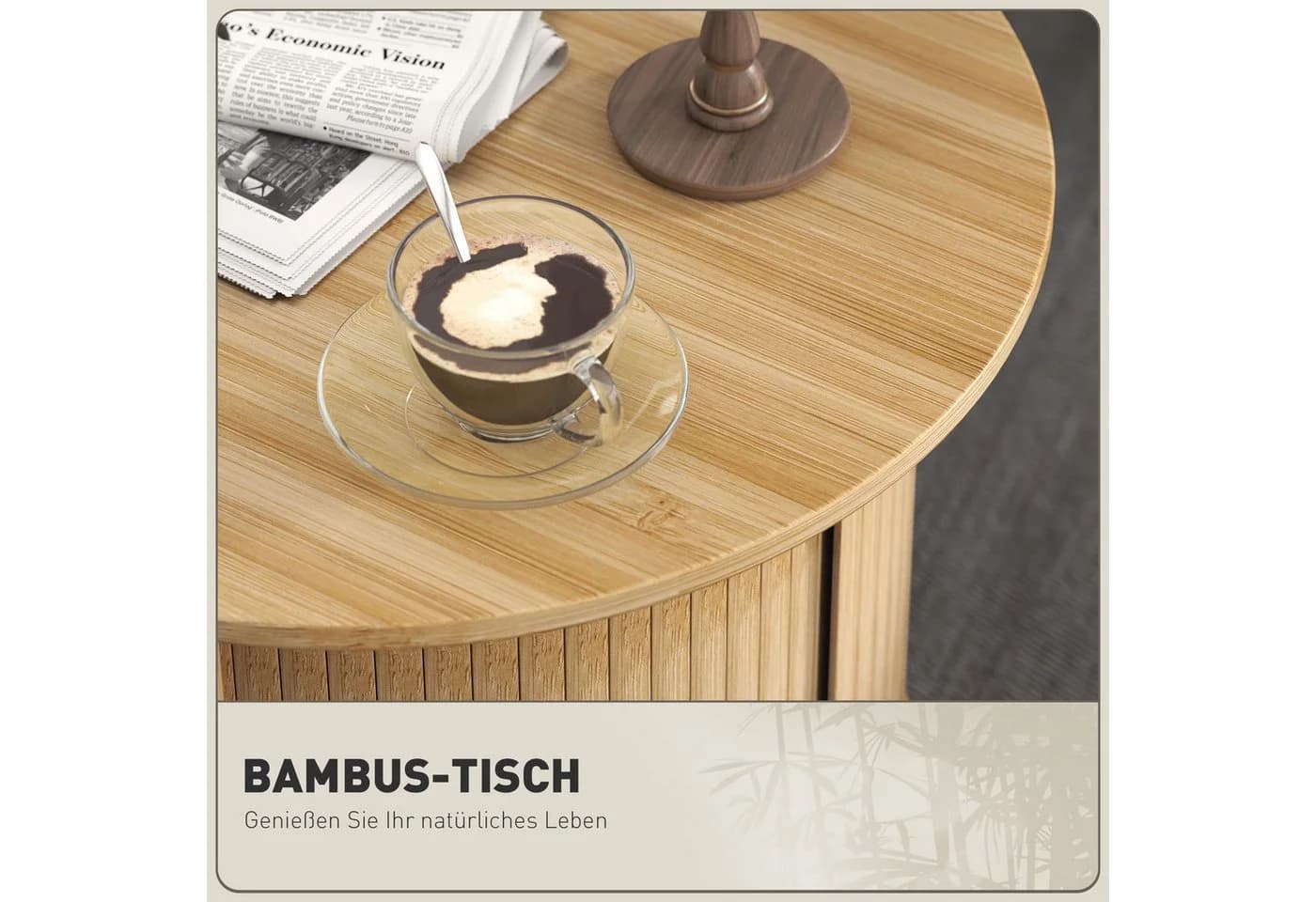 HOMCOM Couchtisch Bambus mit Stauraum - Bild 4