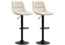 HOMCOM Barhocker 2er Set Beige Höhenverstellbar mit Lehne Bild 1
