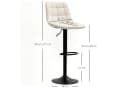 HOMCOM Barhocker 2er Set Beige Höhenverstellbar mit Lehne Bild 3