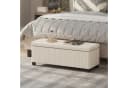 HOMCOM Sitzbank Ottomane Beige mit Stauraum und Cord-Bezug Bild 2