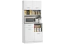 HOMCOM Küchenbuffet Hochschrank Weiß mit Soft-Close-Tür Bild 1