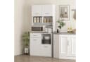 HOMCOM Küchenbuffet Hochschrank Weiß mit Soft-Close-Tür Bild 2