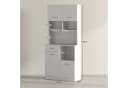 HOMCOM Küchenbuffet Hochschrank Weiß mit Soft-Close-Tür Bild 3