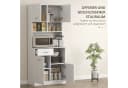 HOMCOM Küchenbuffet Hochschrank Weiß mit Soft-Close-Tür Bild 4