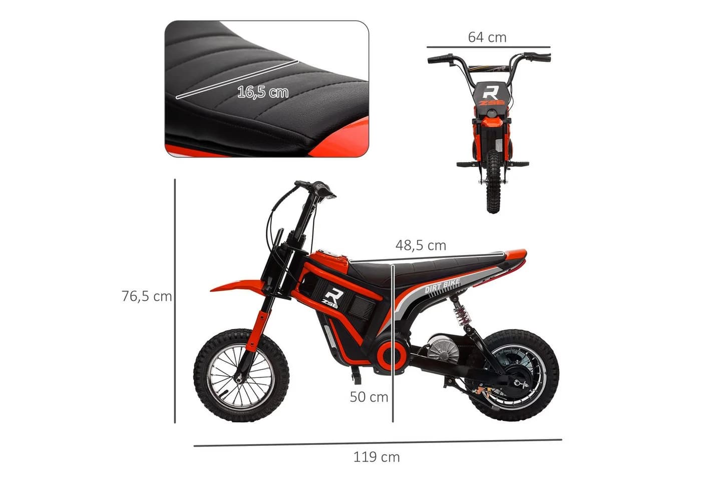 HOMCOM Elektro-Kindermotorrad Rot 24V 350W mit Musik und Scheinwerfer - Bild 3