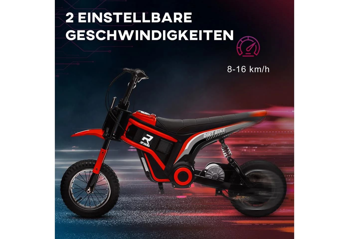 HOMCOM Elektro-Kindermotorrad Rot 24V 350W mit Musik und Scheinwerfer - Bild 5