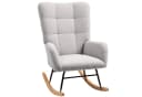 HOMCOM Schaukelstuhl Grau Teddysamt mit Armlehne Relaxsessel Bild 1