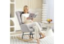 HOMCOM Schaukelstuhl Grau Teddysamt mit Armlehne Relaxsessel Bild 2