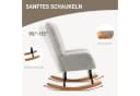 HOMCOM Schaukelstuhl Grau Teddysamt mit Armlehne Relaxsessel Bild 4