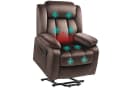 HOMCOM Massagesessel Fernsehsessel Braun mit Aufstehhilfe & Heizfunktion Bild 1