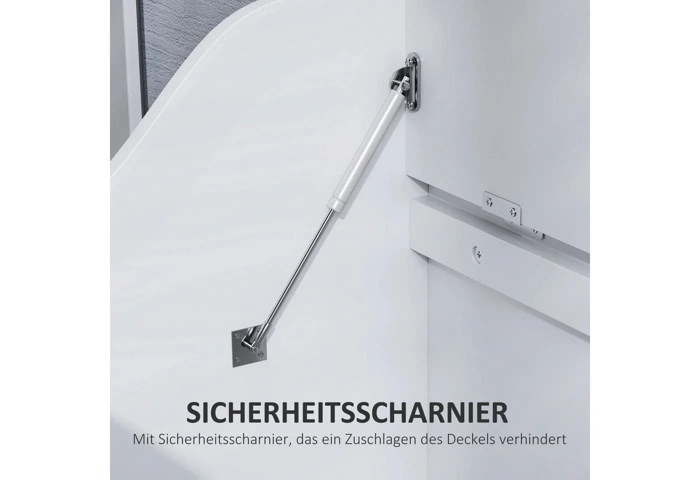 HOMCOM Aufbewahrungstruhe Weiß mit Sicherheitsscharnier - Bild 5