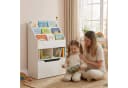 HOMCOM Kinderregal mit Schublade, 3 Ablagefächer und 2 offene Fächer, Aufbewahrungsregal 1-tlg., für Kinderzimmer, Spielzimmer, Weiß Bild 1