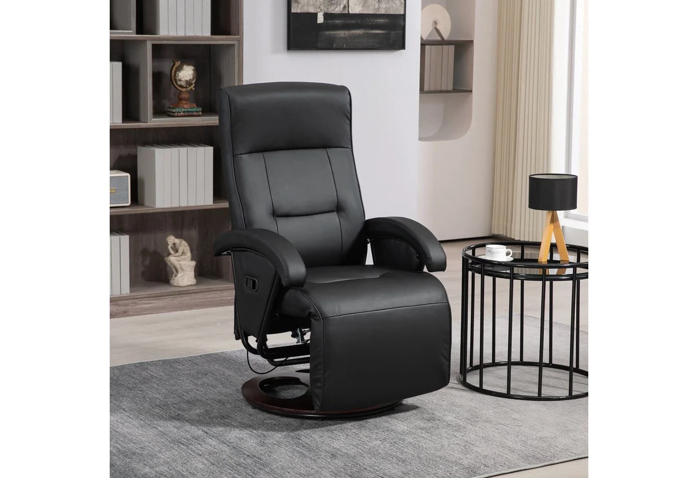 HOMCOM Relaxsessel Schwarz mit Liege- und Drehfunktion - Bild 2
