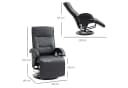 HOMCOM Relaxsessel Schwarz mit Liege- und Drehfunktion Bild 3