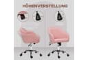 HOMCOM Bürostuhl höhenverstellbarer, mit Wippfunktion, Teddysamtoptik, Rosa Bild 4