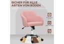 HOMCOM Bürostuhl höhenverstellbarer, mit Wippfunktion, Teddysamtoptik, Rosa Bild 5