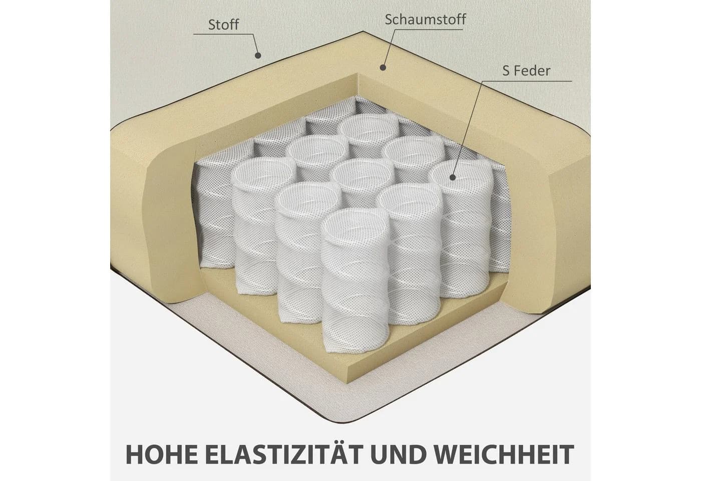HOMCOM Sessel Moderner Akzentstuhl aus Stoff Cremeweiß - Bild 4