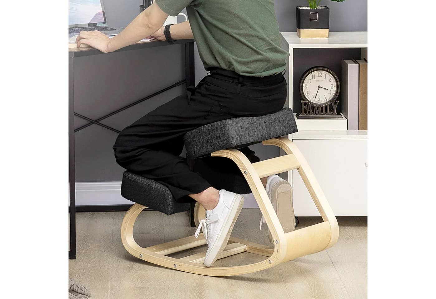 Vinsetto Ergonomischer Kniestuhl Schwarz - Gesundheitsstuhl mit Neigungsfunktion - Bild 2