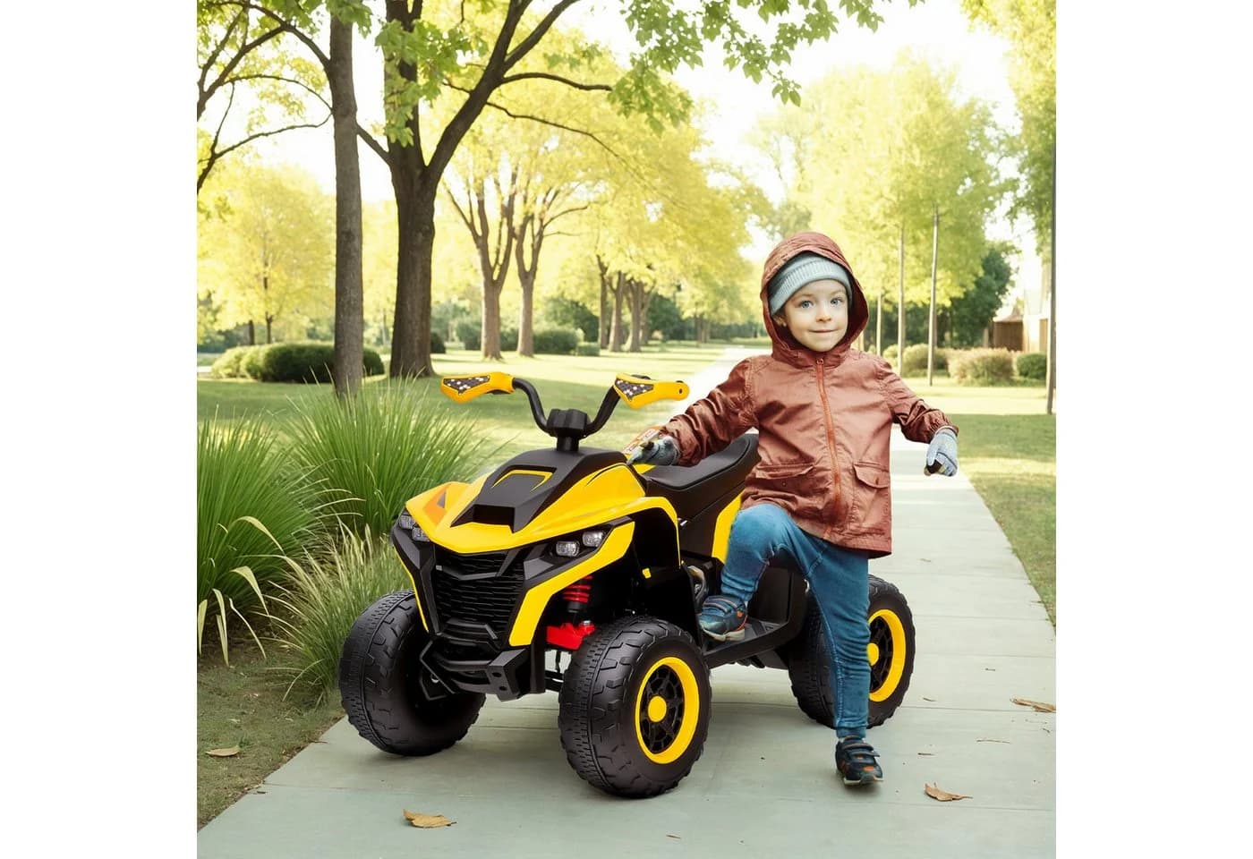 AIYAPLAY Elektro-Kinderquad 12V Gelb mit USB Musik - Bild 2