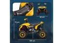 AIYAPLAY Elektro-Kinderquad 12V Gelb mit USB Musik Bild 3