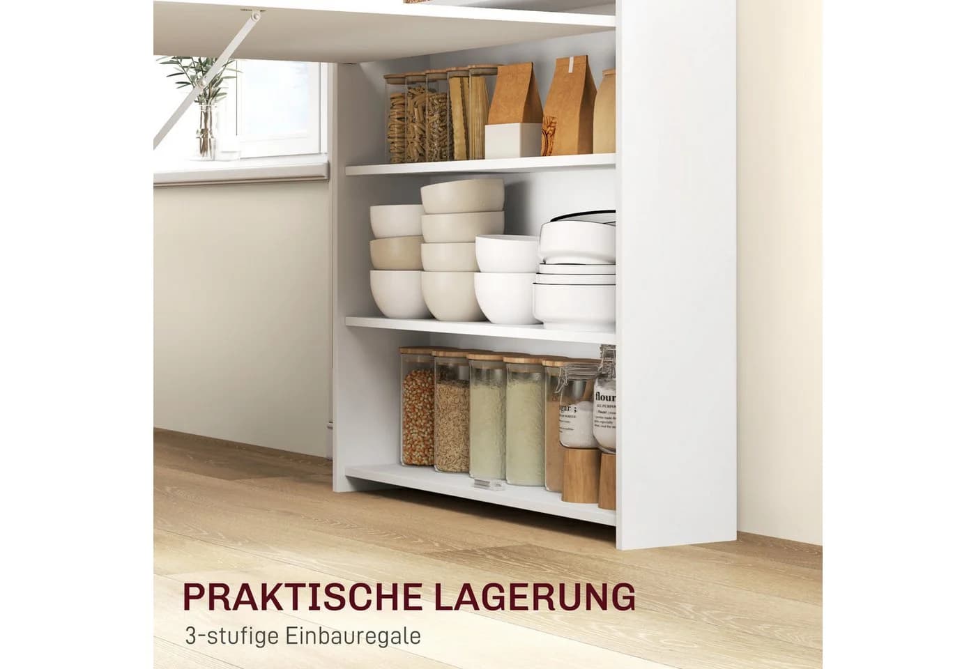 HOMCOM Klapptisch Klappbar Esstisch mit 4-stufigen Regalen für 3 Personen - Bild 5