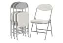 HOMCOM Klappstuhl 4er Set Cremeweiß Gepolstert Cord Bild 1