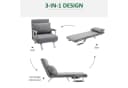 HOMCOM Schlafsofa 3 in 1 Schlafsessel Grau Metall Bild 5