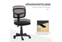 Vinsetto Bürostuhl Höhenverstellbar Platzsparend Gepolstert Ergonomischer Schreibtischstuhl Schwarz Bild 4
