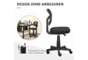 Vinsetto Bürostuhl Höhenverstellbar Platzsparend Gepolstert Ergonomischer Schreibtischstuhl Schwarz Bild 5
