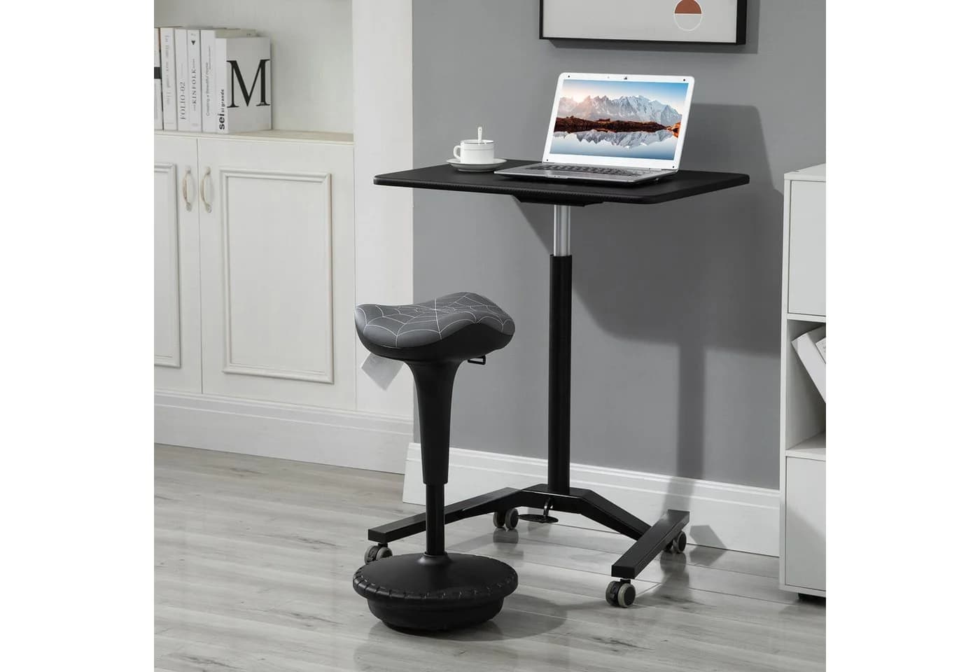 Vinsetto Bürohocker Kunststoff, Nylon Ergonomischer Hocker - Bild 2