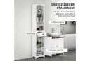 HOMCOM Badschrank Weiß Hochschrank mit Schublade Bild 4