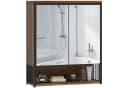 HOMCOM Spiegelschrank Braun mit Soft-Close Tür und Regalen Bild 1