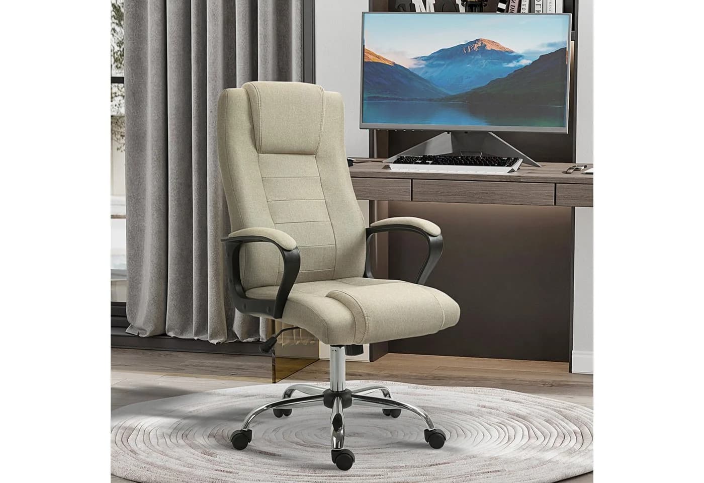 Vinsetto Bürostuhl Ergonomisch Beige Höhenverstellbar - Bild 2