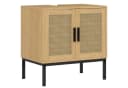 Kleankin Waschbeckenunterschrank mit Rattanoptik Beige Bild 1