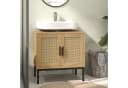 Kleankin Waschbeckenunterschrank mit Rattanoptik Beige Bild 2